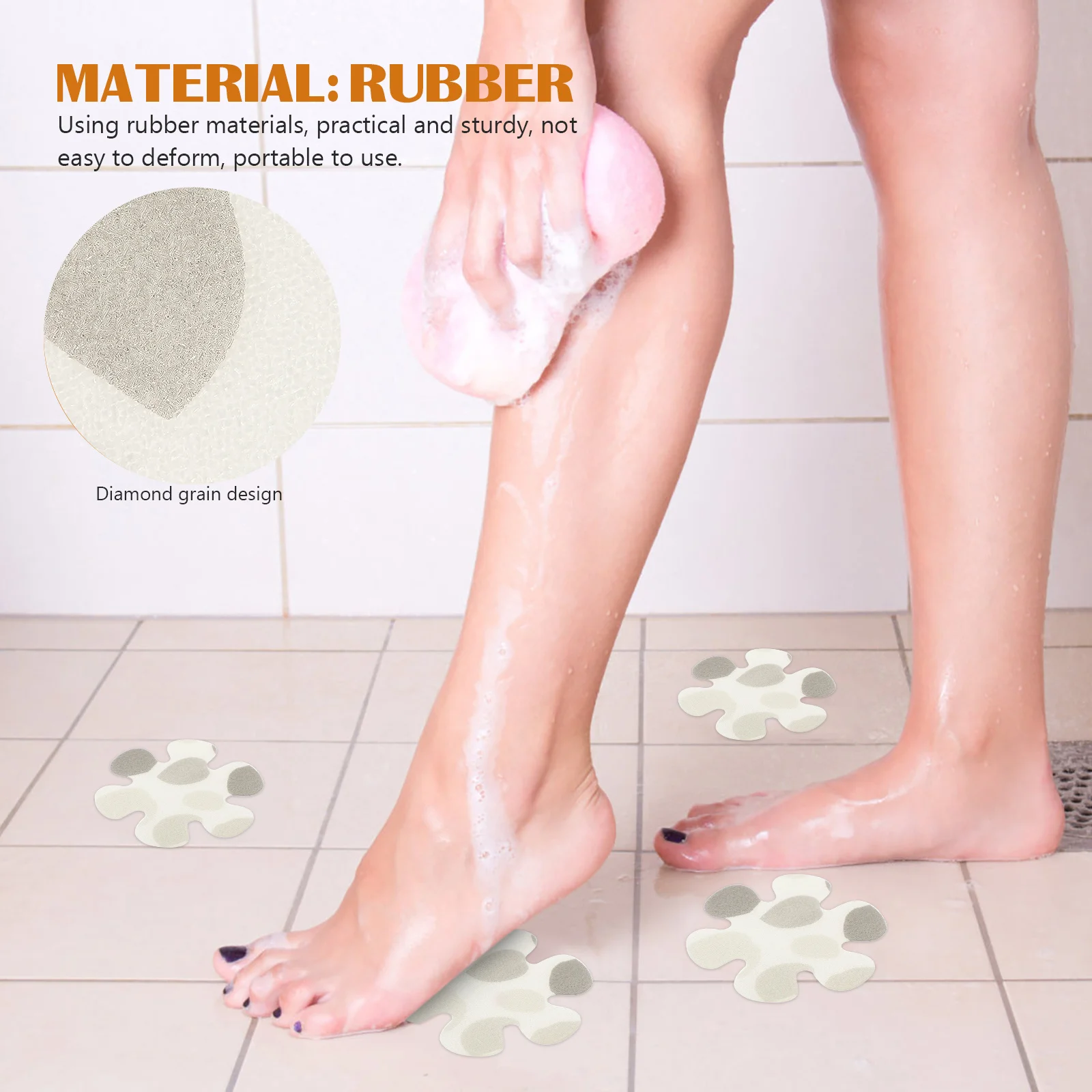 1 Set Flower Shaped Non Bath Stickers Rubber Plastic Adhesive Anti Skid Shower Stickersbathroom Floor Stickersdecorative
1 Set Flower Shaped Non Bath Stickers Rubber Plastic Adhesive Anti Skid Shower Stickersbathroom Floor Stickersdecorative