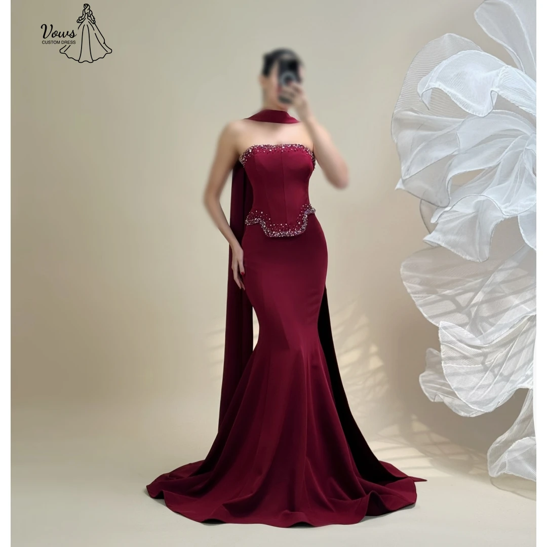 Роскошное вечернее платье Vows, элегантные платья с лентой для женщин, юбка «рыбий хвост», свадебное платье для гостей на заказ, платье для выпускного вечера со стразами
Роскошное вечернее платье Vows, элегантные платья с лентой для женщин, юбка «рыбий хвост», свадебное платье для гостей на заказ, платье для выпускного вечера со стразами