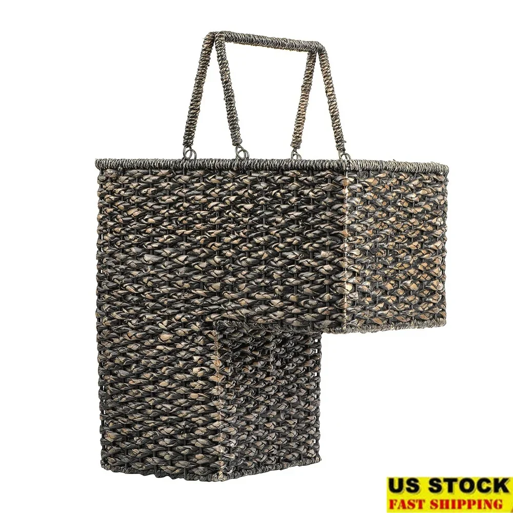 Black Rattan Stair Basket with Handles Storage Organizer Home Collection Display Convenient Carry All Purpose Decor
Black Rattan Stair Basket with Handles Storage Organizer Home Collection Display Convenient Carry All Purpose Decor
