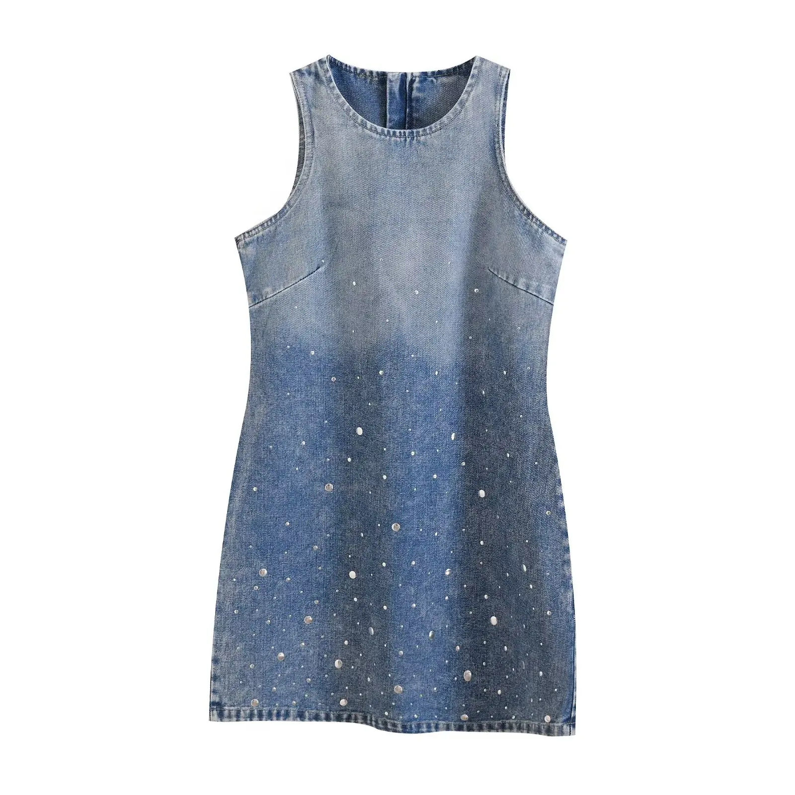UNIZERA women's dress with retro and casual design nail bead sleeveless denim temperament summer new style dress
UNIZERA women's dress with retro and casual design nail bead sleeveless denim temperament summer new style dress