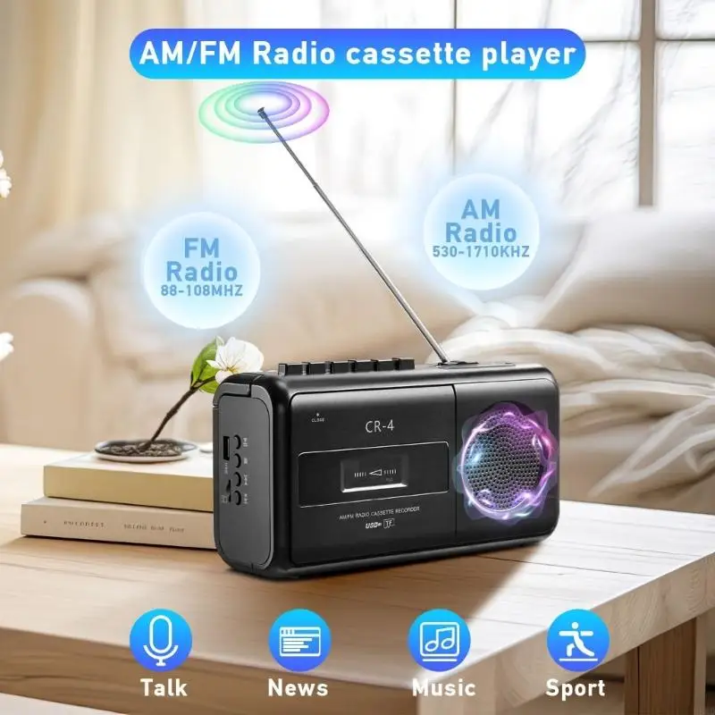 Portable Stereo Cassettes Player Recorders FM Radio With USB Card Playbacks Function For Home Outdoor Entertainment H8WD
Portable Stereo Cassettes Player Recorders FM Radio With USB Card Playbacks Function For Home Outdoor Entertainment H8WD