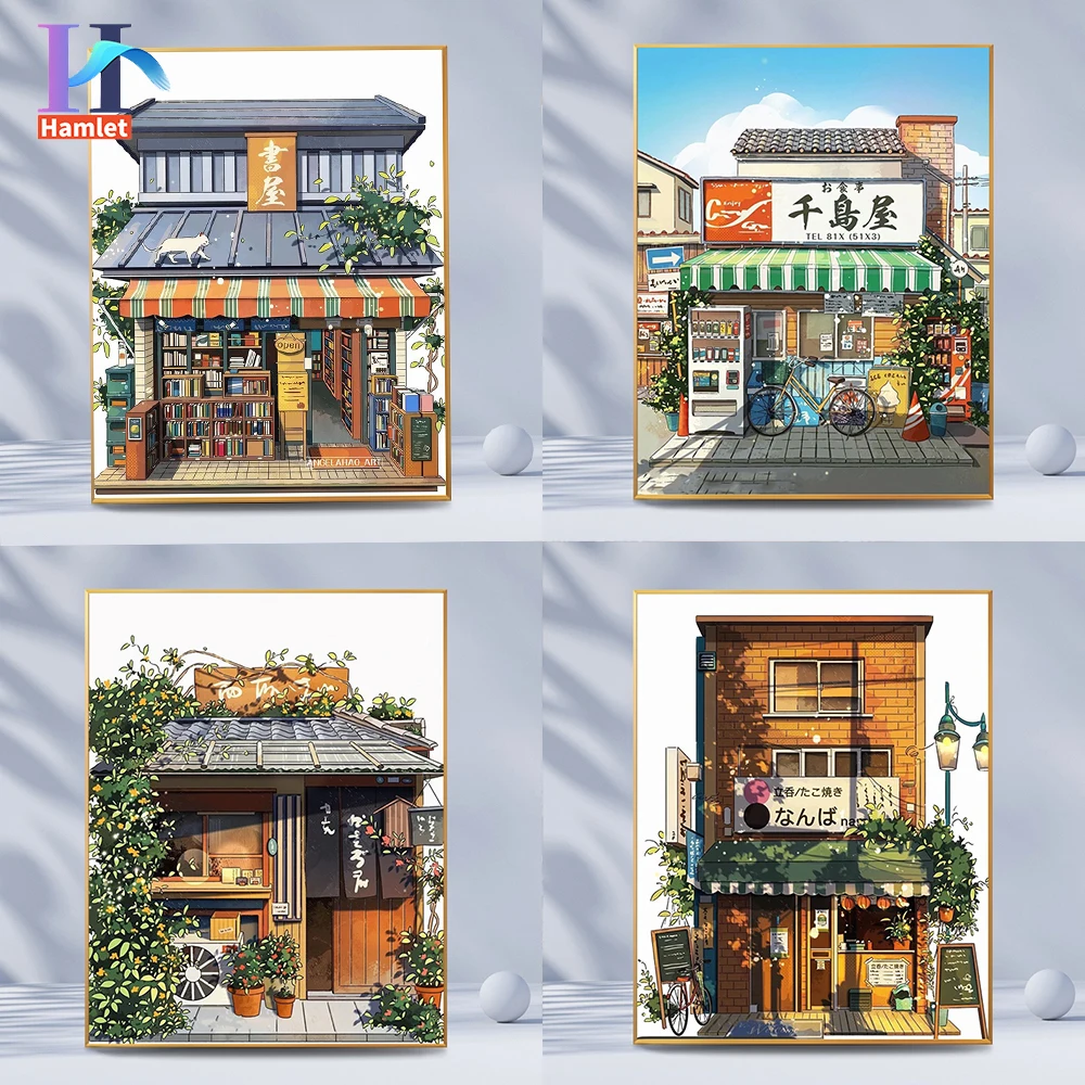 Paint by numbers 40*50 cm DIY frame hand-painted to heal Japanese-style architecture Wenxi shop home life ornaments
Paint by numbers 40*50 cm DIY frame hand-painted to heal Japanese-style architecture Wenxi shop home life ornaments
