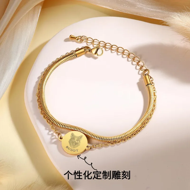 Custom Engraved Pet Photo Bracelet Personalized Round Bangle DIY Pet Memorial Jewelry Souvenir Gift For Pet Lovers
Custom Engraved Pet Photo Bracelet Personalized Round Bangle DIY Pet Memorial Jewelry Souvenir Gift For Pet Lovers