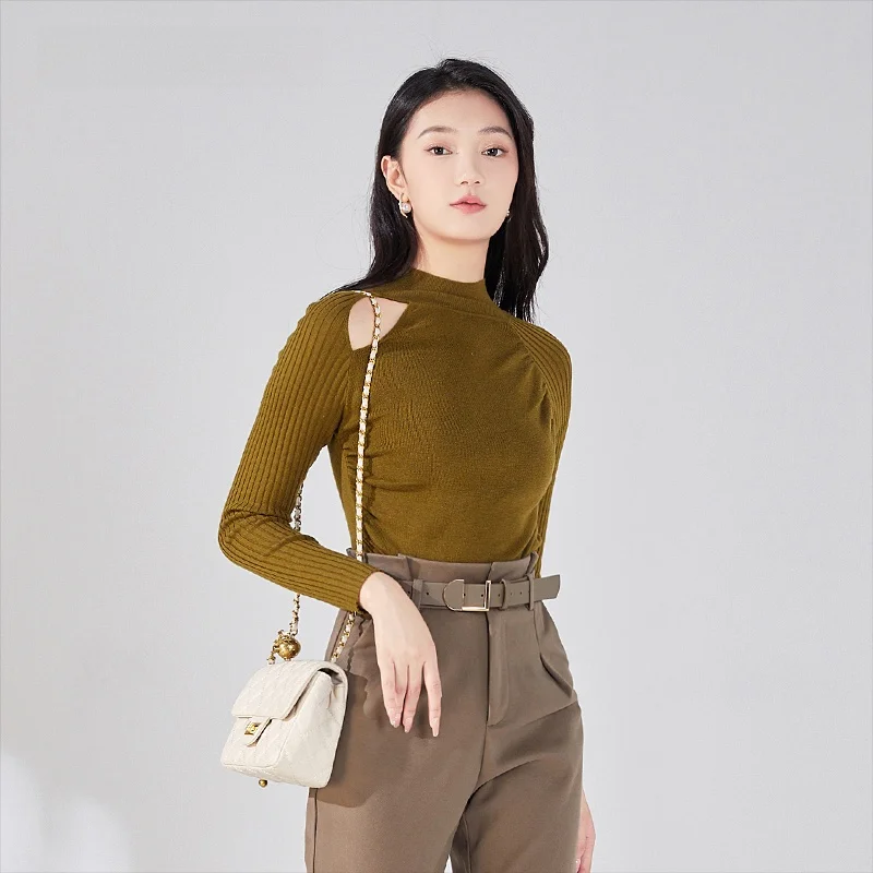 Универсальный вязаный свитер Dailanzhi Pure Color с открытыми плечами, высоким воротником, длинными рукавами, облегающий, зимний
Универсальный вязаный свитер Dailanzhi Pure Color с открытыми плечами, высоким воротником, длинными рукавами, облегающий, зимний