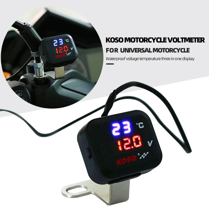 Universal KOSO Motorcycle Voltmeter Indicator Temperature Marker Voltage Digital Display USB Charger For Vespa Yamaha TMAX XMAX
Universal KOSO Motorcycle Voltmeter Indicator Temperature Marker Voltage Digital Display USB Charger For Vespa Yamaha TMAX XMAX
