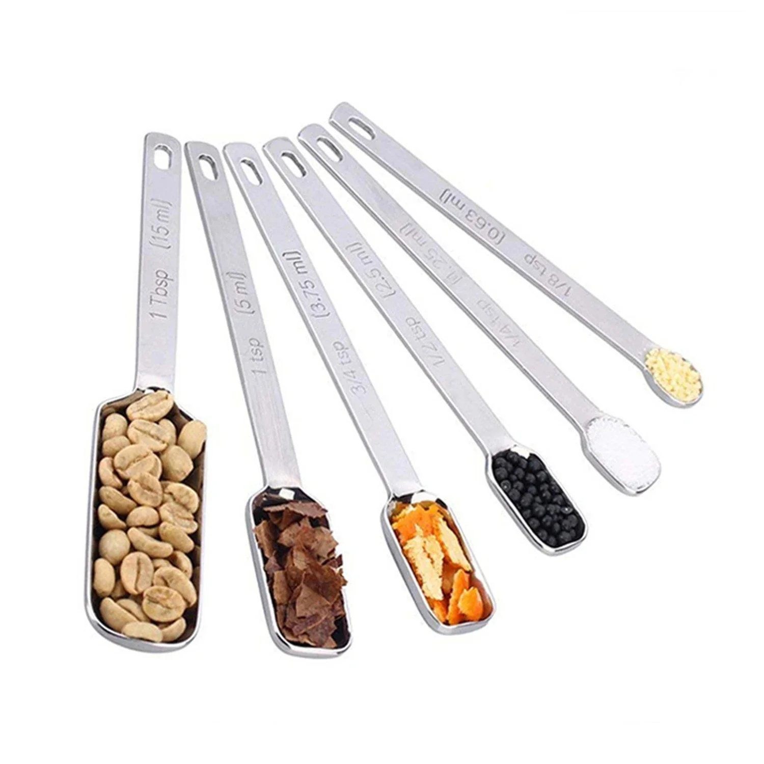 Rectangular Stainless Steel Measuring Spoon Set of 6 Cooking Spoon Spoon Baking Scale Measuring Seasoning Spoon.
Rectangular Stainless Steel Measuring Spoon Set of 6 Cooking Spoon Spoon Baking Scale Measuring Seasoning Spoon.