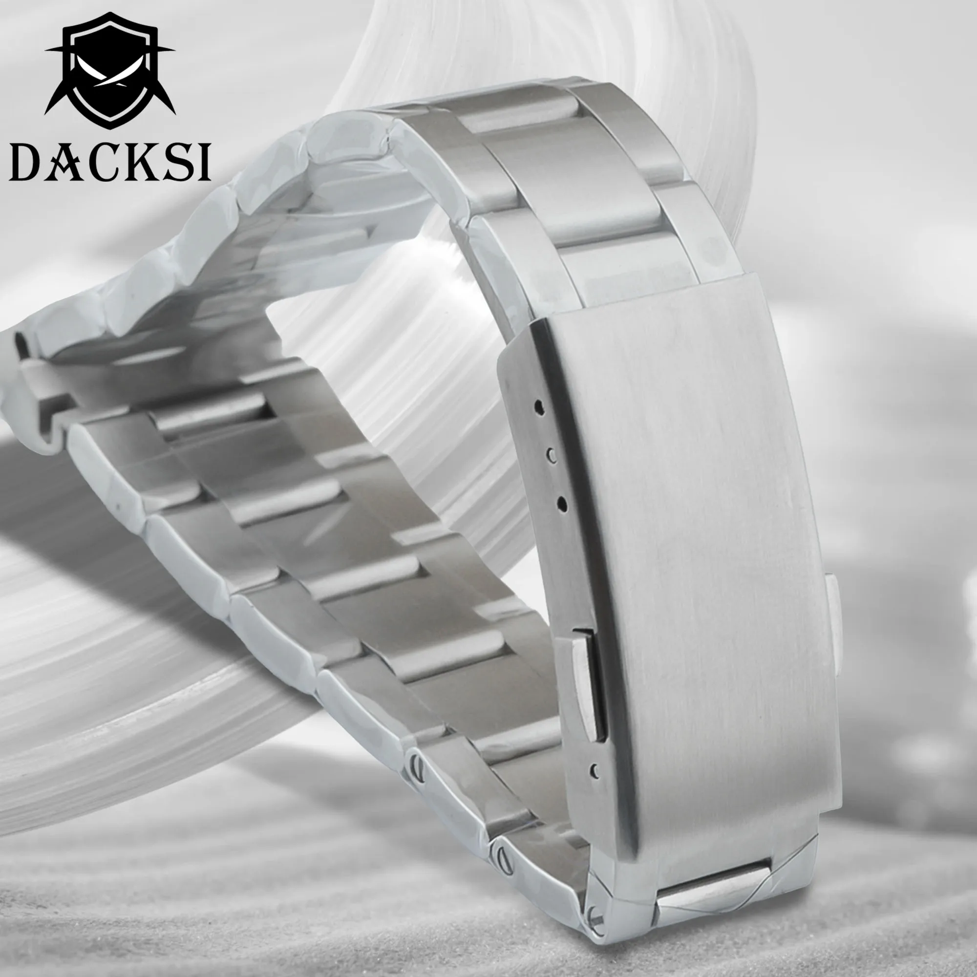 Ремешок DACKSI из нержавеющей стали для часов, однотонный браслет для часов диаметром 36 мм/39 мм/40 мм, с регулируемой застежкой, 20 мм, 904L