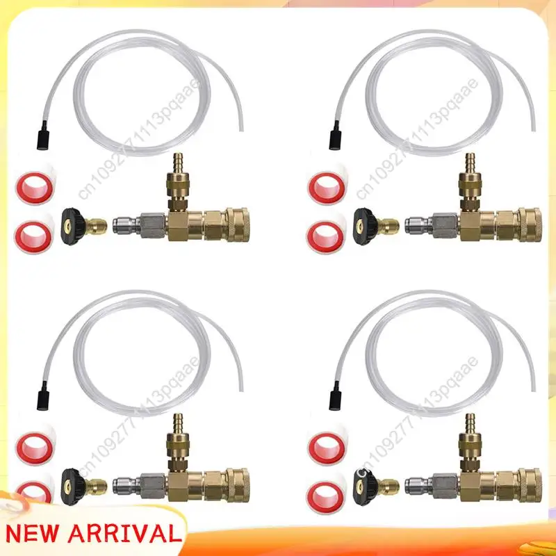 N84R 4X Adjustable Chemical Injector Kit,Soap Chemical Injector For Pressure Washer, 3/8 Inch Quick Connect