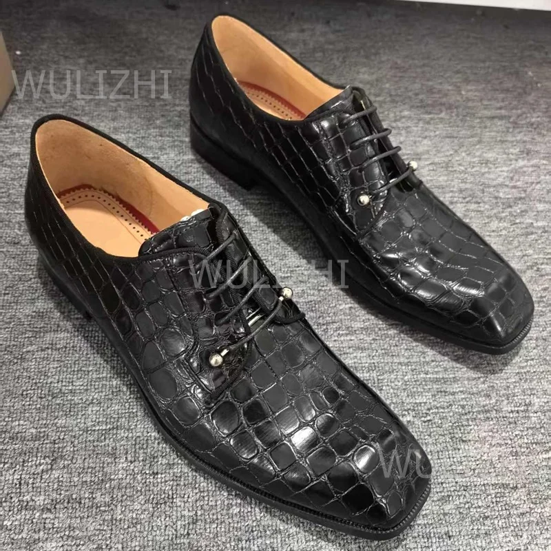 Oxfords Men's Black Stone-Patterned Elastic Band Square Toe Loafers Solid Casual Low Heel Shoes Red Groom Wedding Shoes
Oxfords Men's Black Stone-Patterned Elastic Band Square Toe Loafers Solid Casual Low Heel Shoes Red Groom Wedding Shoes