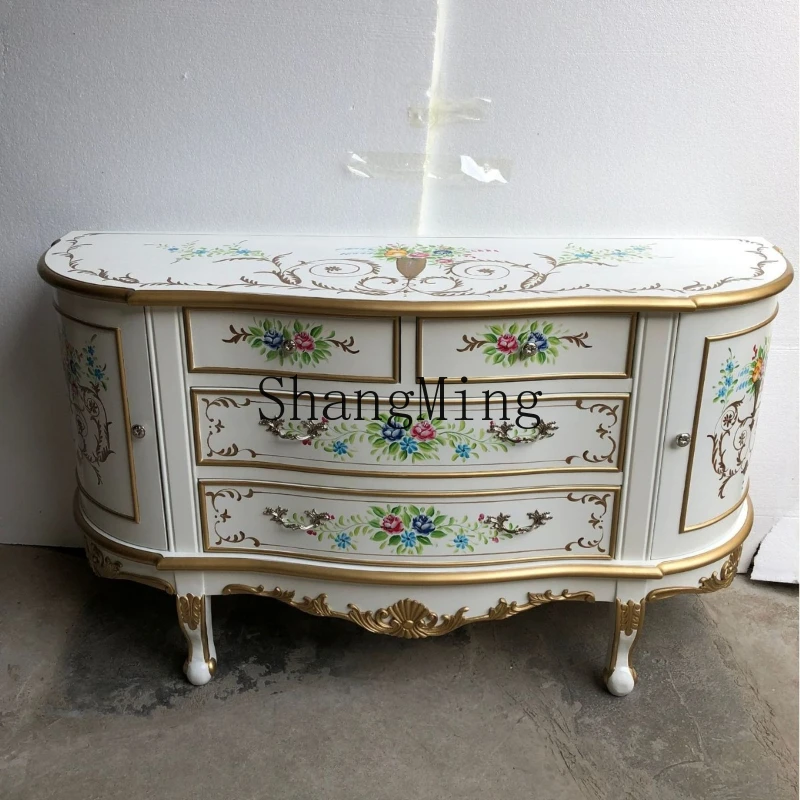 SM home high-end solid wood chest of drawers painted semi-circular entrance living room sideboard
SM home high-end solid wood chest of drawers painted semi-circular entrance living room sideboard