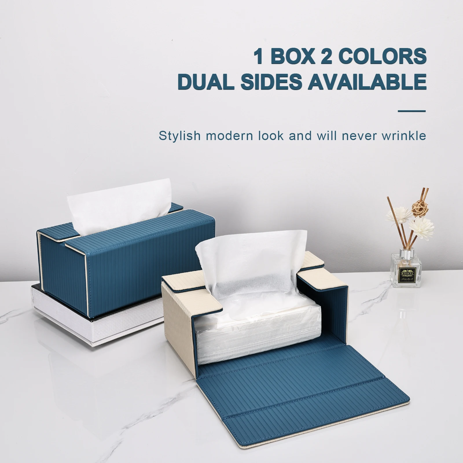 New Home Kicthen Napkin Holder Classical PU Leather Tissue Box Cover Foldable Desktop Tissue Paper Case with Double-sided Color
New Home Kicthen Napkin Holder Classical PU Leather Tissue Box Cover Foldable Desktop Tissue Paper Case with Double-sided Color