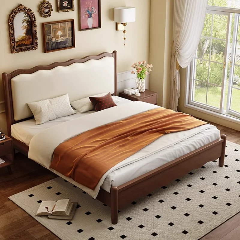 American Style Vintage Double Bed Apartment Solid Wood French Minimalist Bed Christmas Organizer Cama De Casal Home Furniture
American Style Vintage Double Bed Apartment Solid Wood French Minimalist Bed Christmas Organizer Cama De Casal Home Furniture