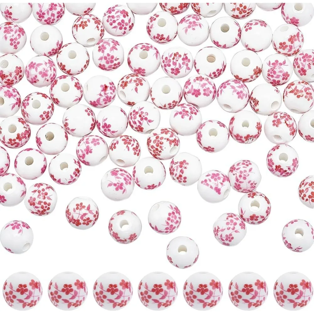 1Box 80Pcs Pink Flower Ceramic Beads Porcelain Beads 10mm Round Bulk Large White Printed Blossom Plant Shape Spacer Floral Beads
1Box 80Pcs Pink Flower Ceramic Beads Porcelain Beads 10mm Round Bulk Large White Printed Blossom Plant Shape Spacer Floral Beads