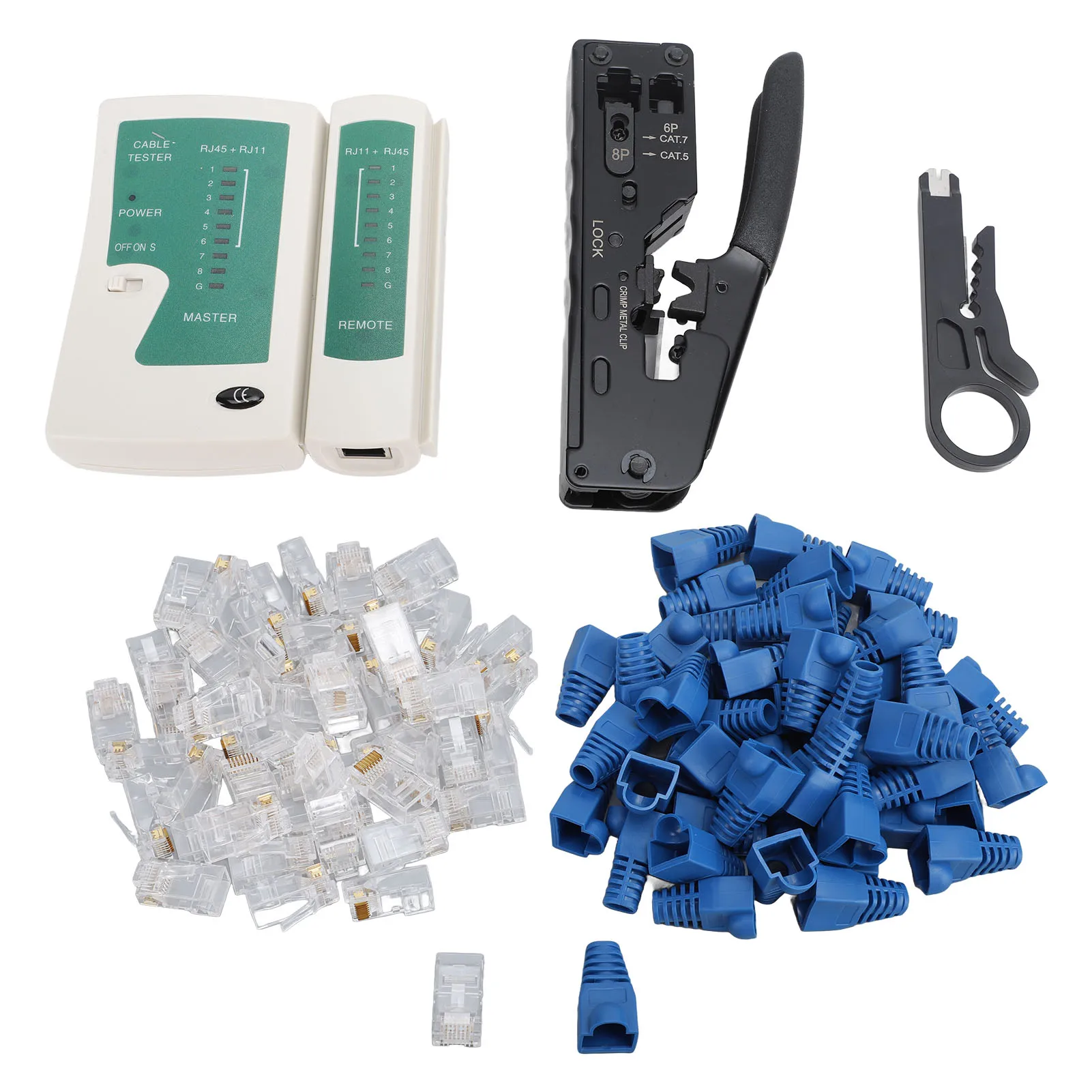 Network Wire Stripper RJ45 Crimp Tool High Efficiency Multifunctional Lightweight with Network Cable Tester for RJ45 RJ11 RJ12
Network Wire Stripper RJ45 Crimp Tool High Efficiency Multifunctional Lightweight with Network Cable Tester for RJ45 RJ11 RJ12