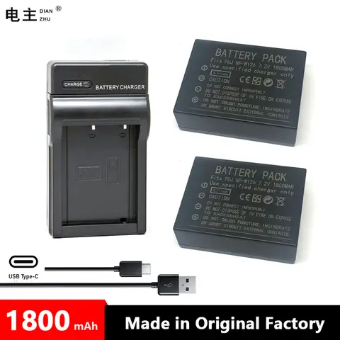 NP-W126 NP-W126S Caricabatteria per Fujifilm XPro 1 2 3 XA1 XT1 XT2 XT3 HS33 HS50 XT20 XT30 XS10 XT100 XT200 XA5 XA7 XE3 XE4