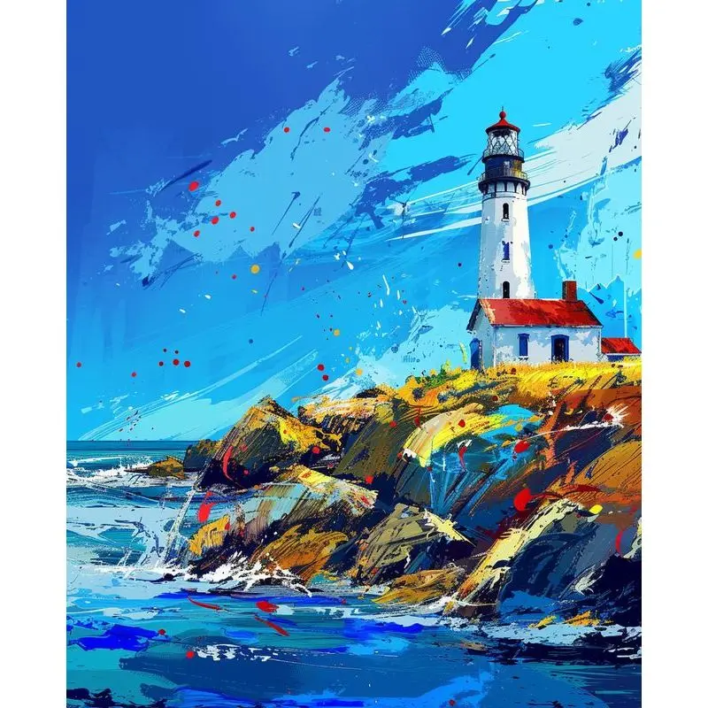 RUOPOTY Oil Painting By Numbers Seaside lighthouse Drawing On Canvas For Gift
RUOPOTY Oil Painting By Numbers Seaside lighthouse Drawing On Canvas For Gift