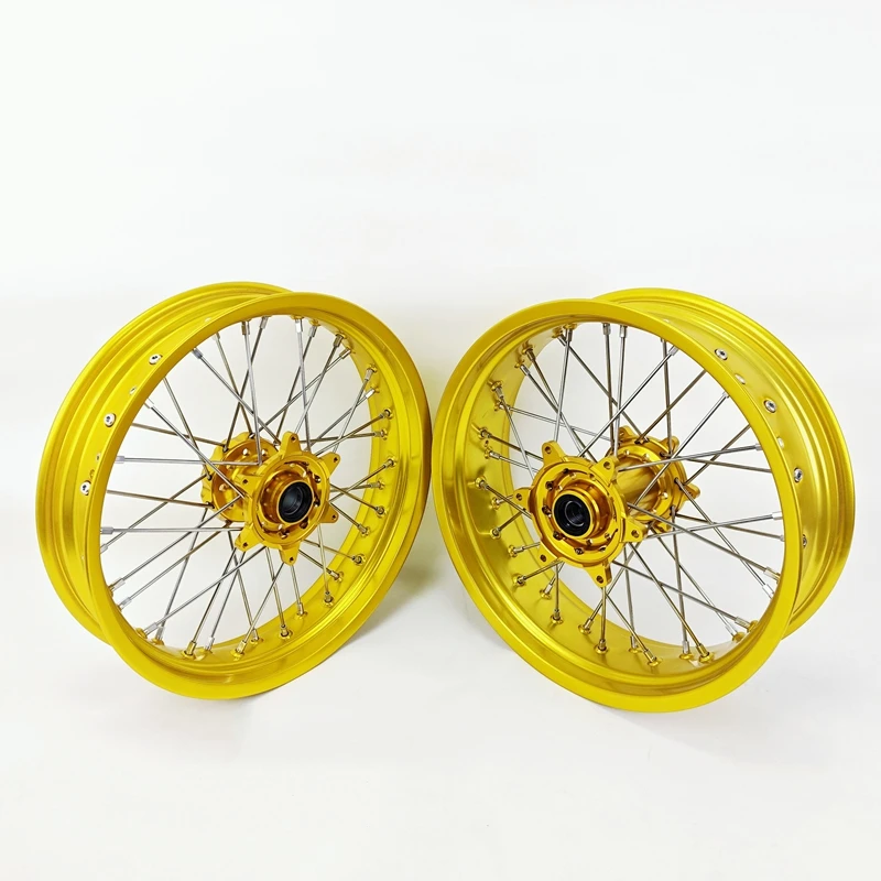 Tc/fc/fs125-450 570 Supermotard Wheels 17 Inch Supermoto Golden Rim Golden Hub Wheels Set for Exc Sxf Sx Xc
Tc/fc/fs125-450 570 Supermotard Wheels 17 Inch Supermoto Golden Rim Golden Hub Wheels Set for Exc Sxf Sx Xc