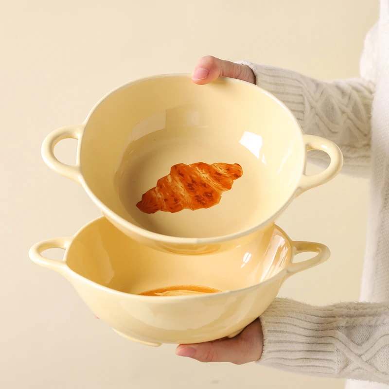 Double-Ear Bowl Household 2022 New Noodle Bowl Ceramic Good-looking Tableware Soup Bowl Dessert Fruit Salad Bowl
Double-Ear Bowl Household 2022 New Noodle Bowl Ceramic Good-looking Tableware Soup Bowl Dessert Fruit Salad Bowl