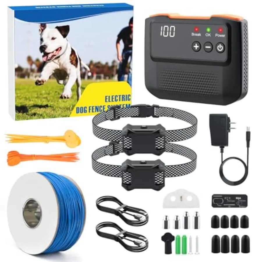 Underground dog fence system for outdoor use polyethylene wire black rechargeable collars with waterproof design and 650-ft cov
Underground dog fence system for outdoor use polyethylene wire black rechargeable collars with waterproof design and 650-ft cov