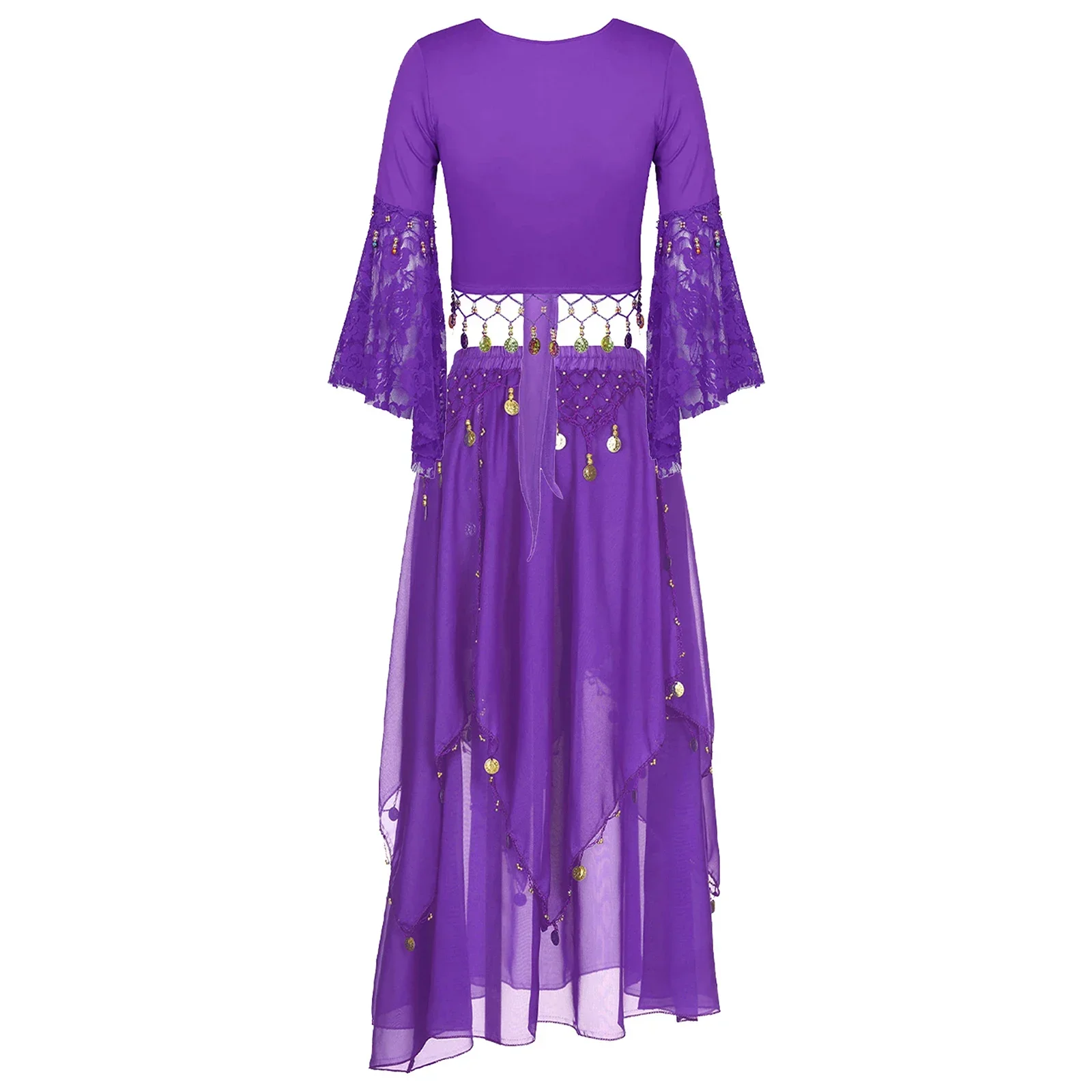 Adult Women Belly Dance Costume Oriental Bellydance Skirt Stage Performance 2pcs Set Tassel 3/4 Flare Sleeve Crop Top And Skirt
Adult Women Belly Dance Costume Oriental Bellydance Skirt Stage Performance 2pcs Set Tassel 3/4 Flare Sleeve Crop Top And Skirt