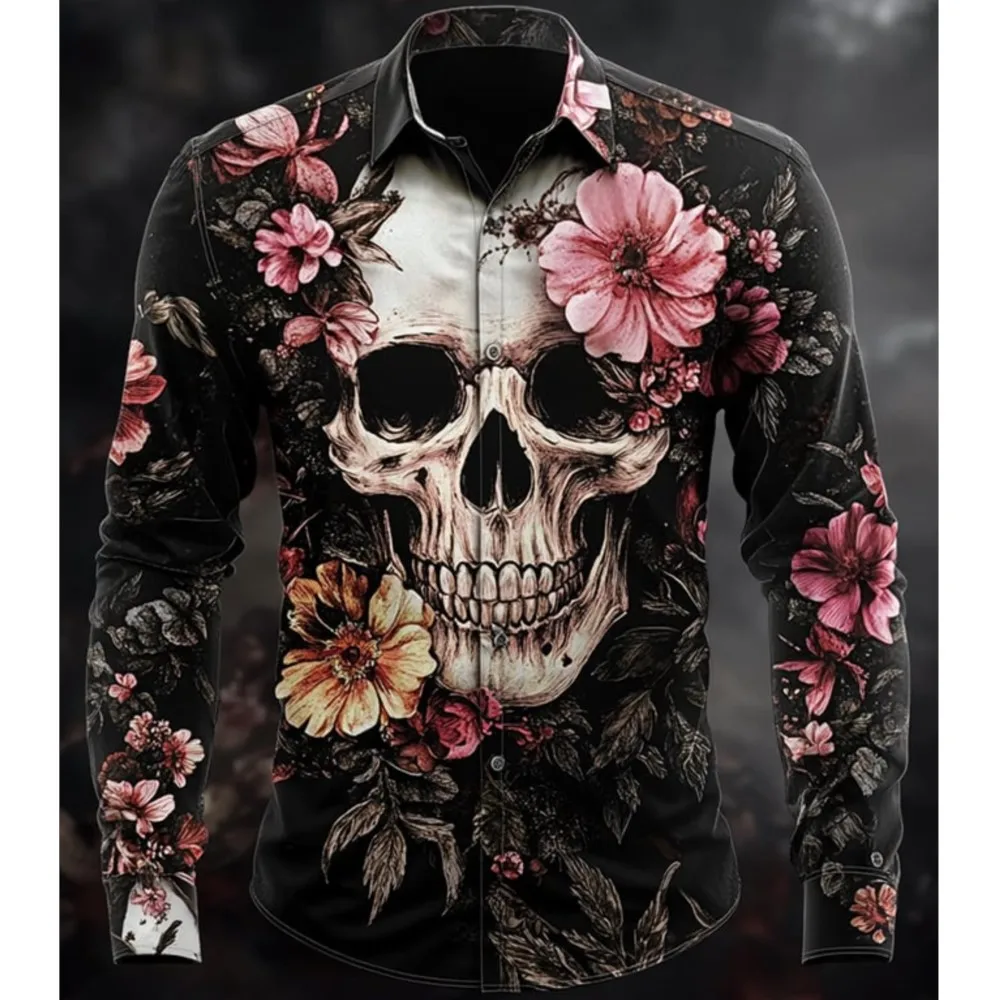New Men's Shirt Stripe Graphic Print Slim Fit Skull Outdoor Streetwear Long Sleeve Button Clothing Fashion Street Style Design
New Men's Shirt Stripe Graphic Print Slim Fit Skull Outdoor Streetwear Long Sleeve Button Clothing Fashion Street Style Design