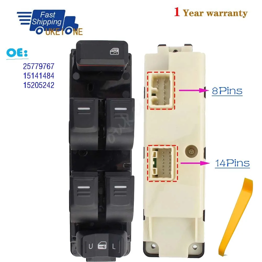 25779767 For GMC Canyon Chevrolet Colorado Hummer H3 H3T Front Left Driver Side Electric Power Window Switch Control Button
25779767 For GMC Canyon Chevrolet Colorado Hummer H3 H3T Front Left Driver Side Electric Power Window Switch Control Button