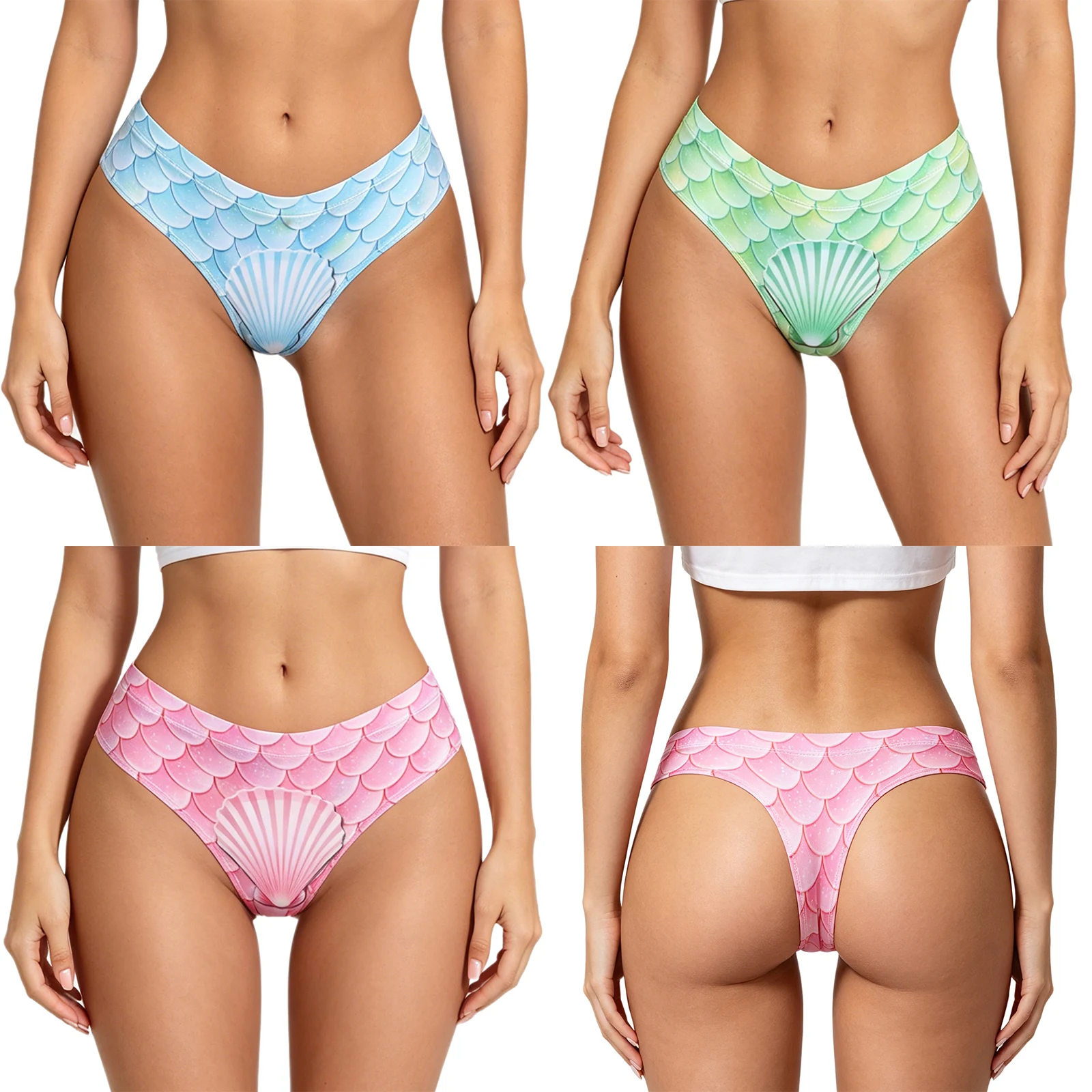Women Low Rise Bikini Swim Bottoms Mermaid Fishscale Print Elastic Waistband Briefs Quick-dry Swimwear for Beach Pool Party
Women Low Rise Bikini Swim Bottoms Mermaid Fishscale Print Elastic Waistband Briefs Quick-dry Swimwear for Beach Pool Party