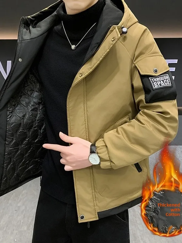 Мужская зимняя куртка-парка из хлопка с капюшоном, теплая повседневная верхняя одежда, приталенный крой, на молнии, из полиэфирного волокна
Мужская зимняя куртка-парка из хлопка с капюшоном, теплая повседневная верхняя одежда, приталенный крой, на молнии, из полиэфирного волокна