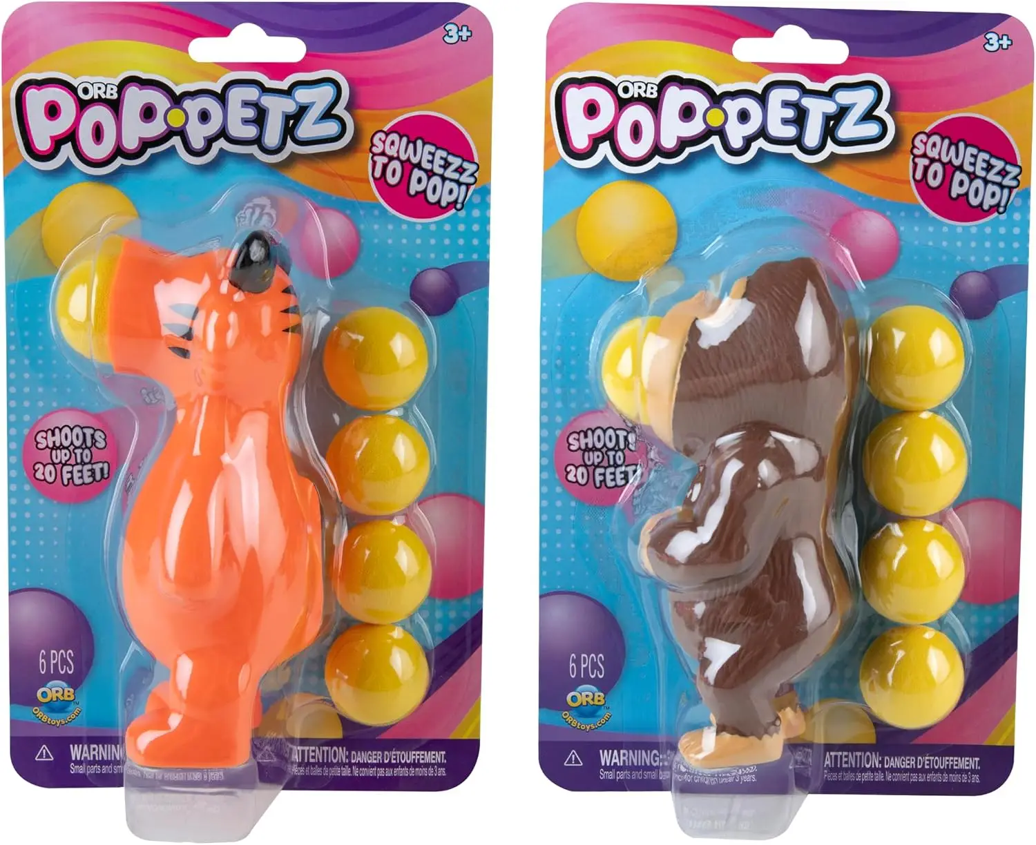 ORB Curiosities Pop-Petz Ultra Zoo 2 Pack - Gorilla and Tiger Squeeze & Launch Ball Popper Toys w/ 5 Foam Balls Each - Ball Shooting, Stress Relieving, Squishy Sensory Animal Toys for Kids
ORB Curiosities Pop-Petz Ultra Zoo 2 Pack - Gorilla and Tiger Squeeze & Launch Ball Popper Toys w/ 5 Foam Balls Each - Ball Shooting, Stress Relieving, Squishy Sensory Animal Toys for Kids