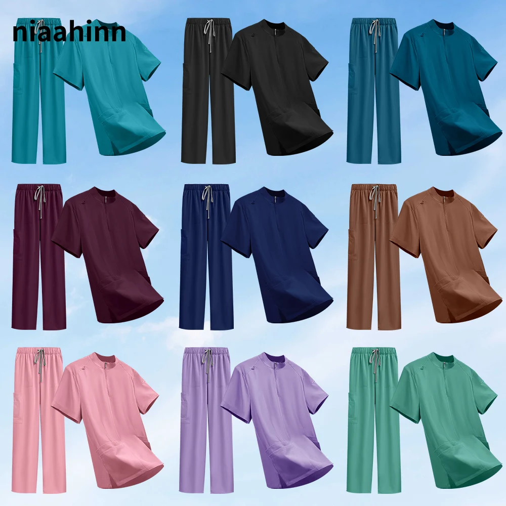Solid Color Beauty Salon Uniforms Stretch Fabrics Lab Workwear Pet Clinic Veterinary Work Clothes Nursing Scrubs Uniforms Women
Solid Color Beauty Salon Uniforms Stretch Fabrics Lab Workwear Pet Clinic Veterinary Work Clothes Nursing Scrubs Uniforms Women