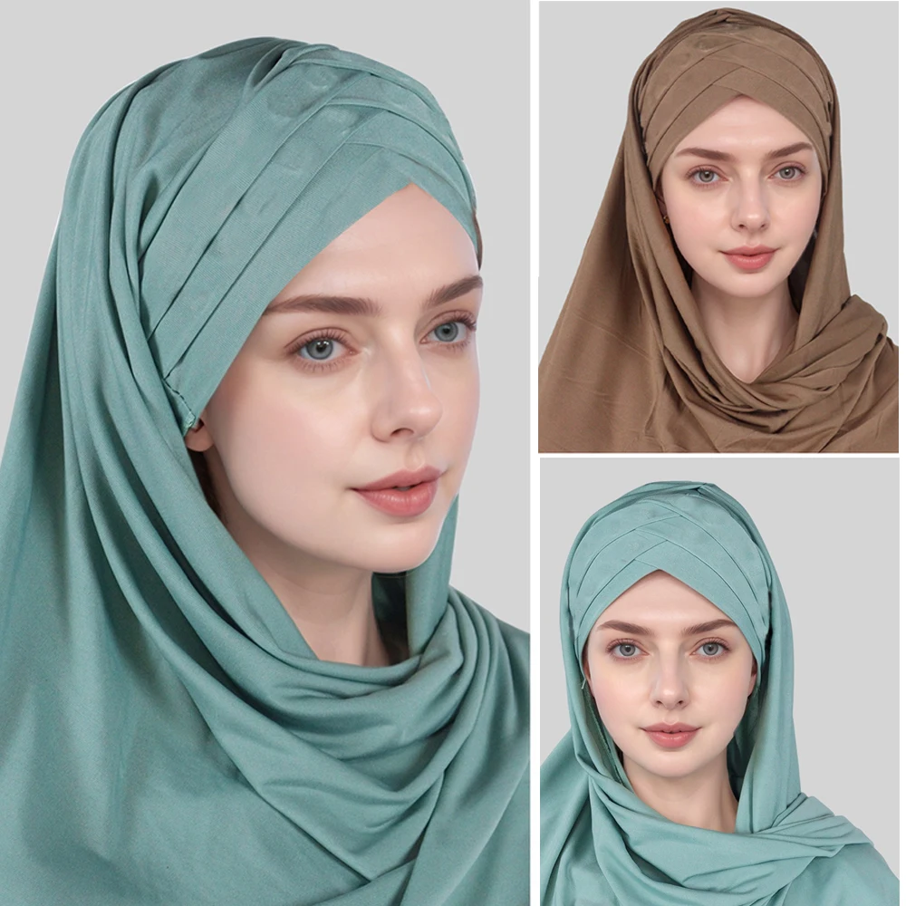 Women Turban Jersey Hijab Soft Forehead Cross Scarf Instant Hijabs Shawl Wrap Muslim Headscarf Bandanas Headband Turbante Mujer
Women Turban Jersey Hijab Soft Forehead Cross Scarf Instant Hijabs Shawl Wrap Muslim Headscarf Bandanas Headband Turbante Mujer
