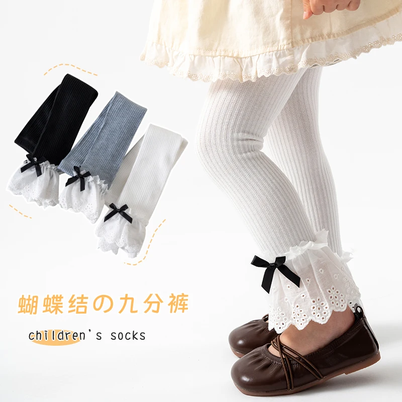 Lovely Toddler Girls Knitted Crop Leggings Korean Fashion Bow Ruffled Edge Design Spring Fall 9 - Length Bottoms Cute Versatile
Lovely Toddler Girls Knitted Crop Leggings Korean Fashion Bow Ruffled Edge Design Spring Fall 9 - Length Bottoms Cute Versatile