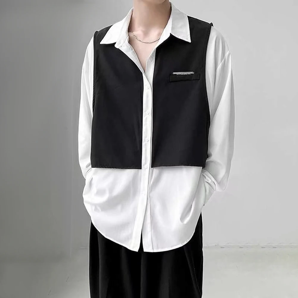 Autumn Black And White Fake Two-Piece Shirts For Men And Women 2023 New American Casual Trendy Contrasting Simple Shirts Unisex
Autumn Black And White Fake Two-Piece Shirts For Men And Women 2023 New American Casual Trendy Contrasting Simple Shirts Unisex