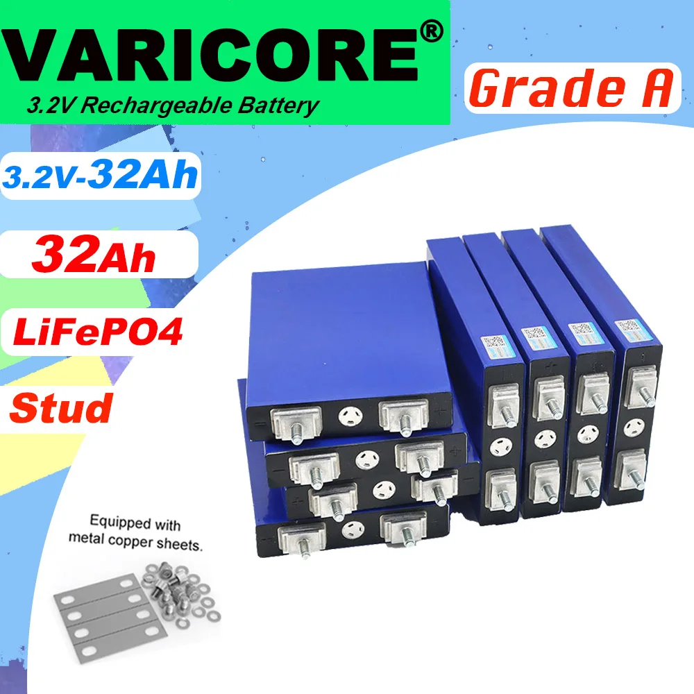 VariCore 3.2V 32Ah battery pack LiFePO4 phosphate 90A discharge 32000mAh Motorcycle Car motor batteries modification Stud
VariCore 3.2V 32Ah battery pack LiFePO4 phosphate 90A discharge 32000mAh Motorcycle Car motor batteries modification Stud