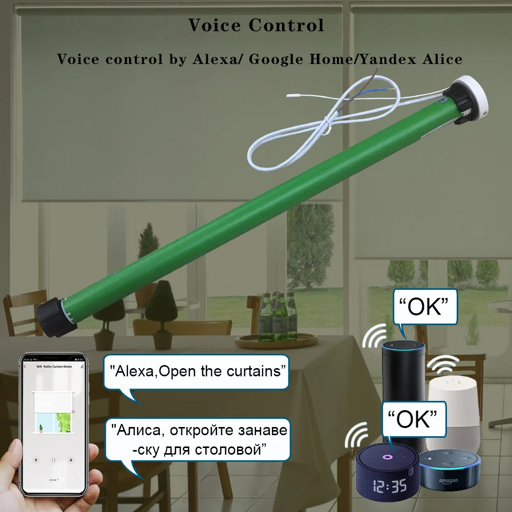 Tuya Wifi Smart Blinds Motor Electric Window Curtains Blind Roller Shutter Motor For 38mm Tube Alexa Google Home Remote Control
Tuya Wifi Smart Blinds Motor Electric Window Curtains Blind Roller Shutter Motor For 38mm Tube Alexa Google Home Remote Control