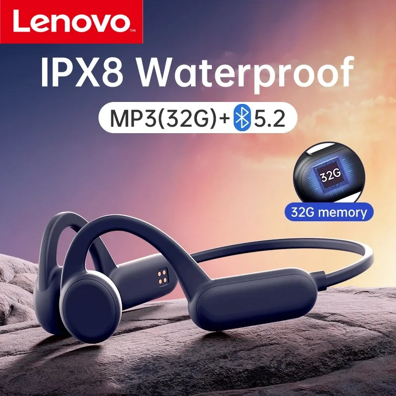 Lenovo Bone Conduction Bluetooth Headphones Earphone IPX8 Waterproof Wireless Bluetooth Sport 32G RAM Headset For Swimming
Lenovo Bone Conduction Bluetooth Headphones Earphone IPX8 Waterproof Wireless Bluetooth Sport 32G RAM Headset For Swimming