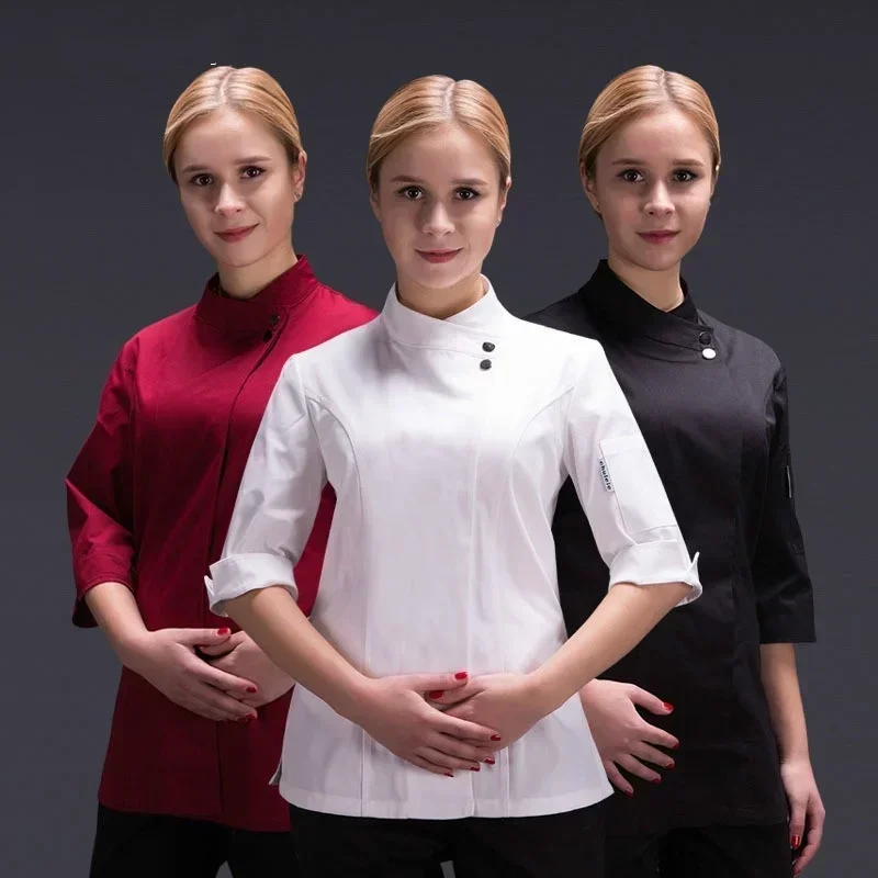 Women Restaurant Clothes Chef Waitress Jacket Work Uniform New Fashion Food Service Barista Wear
Women Restaurant Clothes Chef Waitress Jacket Work Uniform New Fashion Food Service Barista Wear