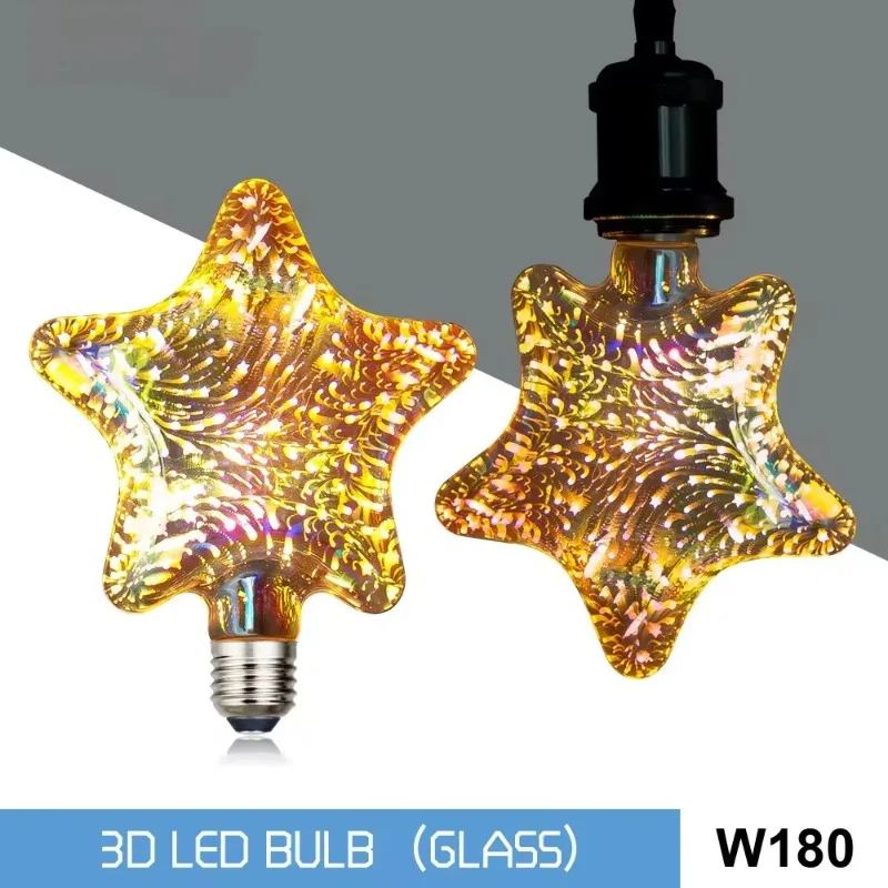 Low energy consumption 4w five pointed star fireworks bar e27 energy saving lighting bulbs decorative bulbs 3D LED colorful
Low energy consumption 4w five pointed star fireworks bar e27 energy saving lighting bulbs decorative bulbs 3D LED colorful