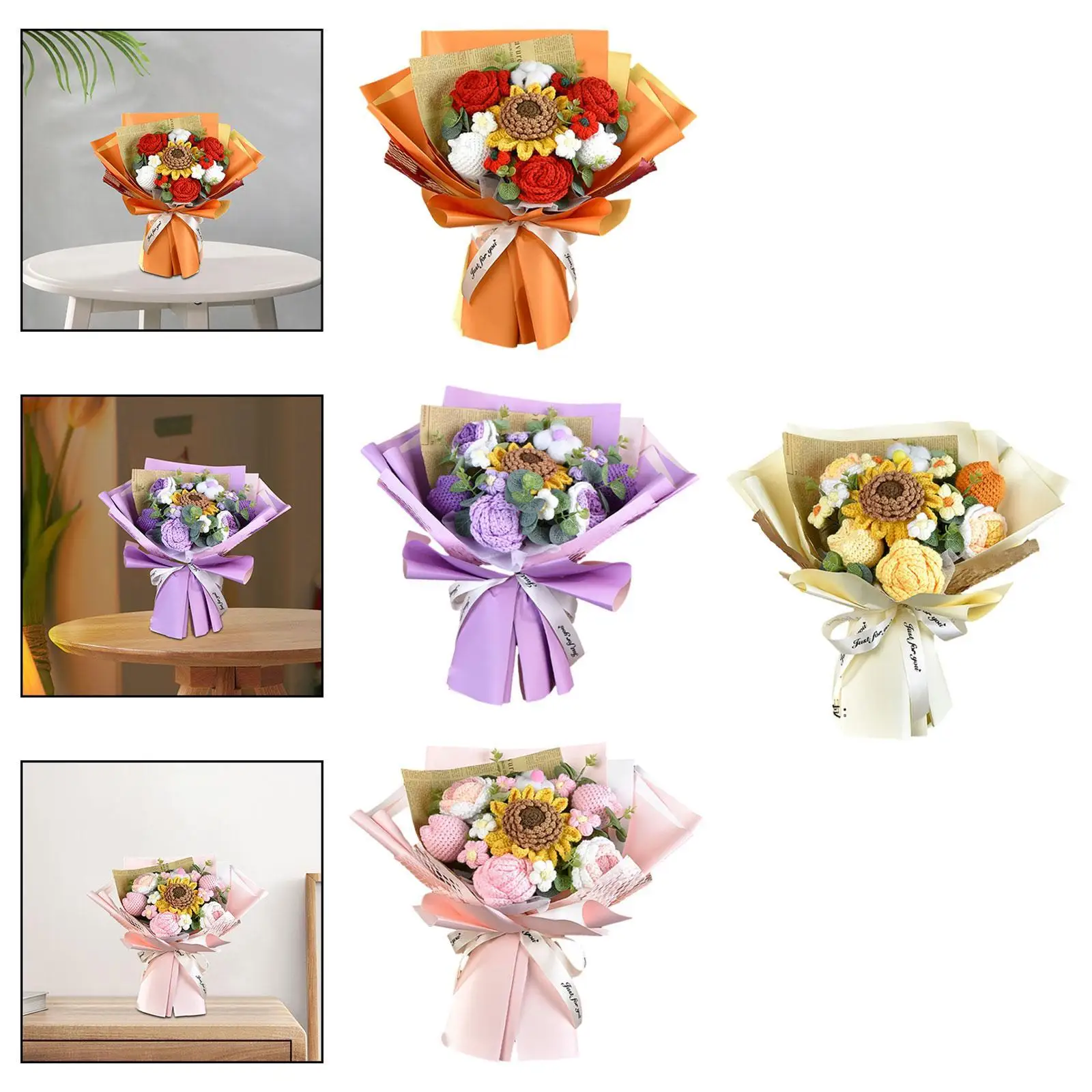Completed Crochet Flower Bouquet Handmade Knitted Shelf Gift Floral Arrangements
Completed Crochet Flower Bouquet Handmade Knitted Shelf Gift Floral Arrangements