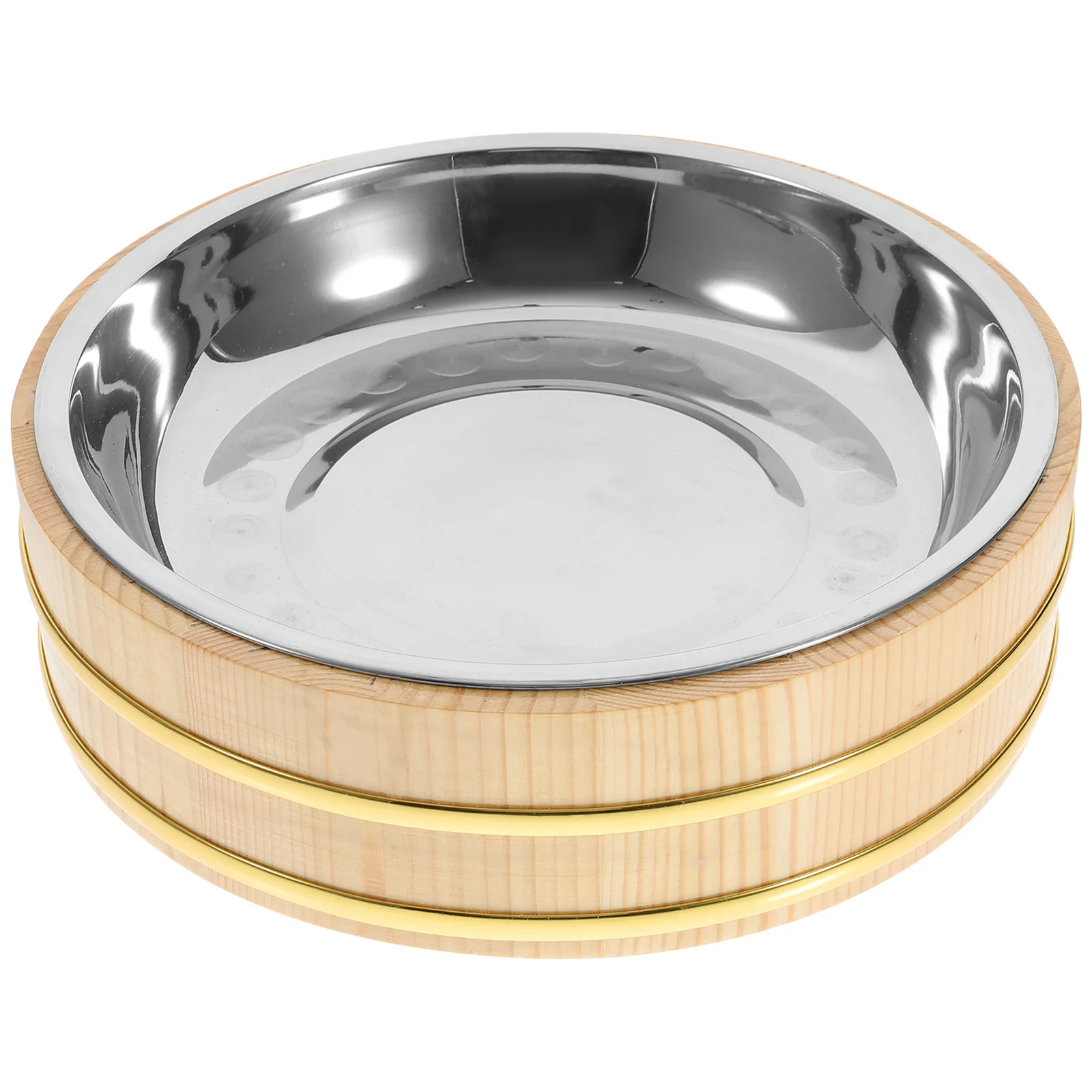 1 pc Sushi Rice Bucket Stainless Steel Wood Base Bibimbap Bowl Japanese Korean Mixing Container Home Food Plate Wooden Rice
1 pc Sushi Rice Bucket Stainless Steel Wood Base Bibimbap Bowl Japanese Korean Mixing Container Home Food Plate Wooden Rice