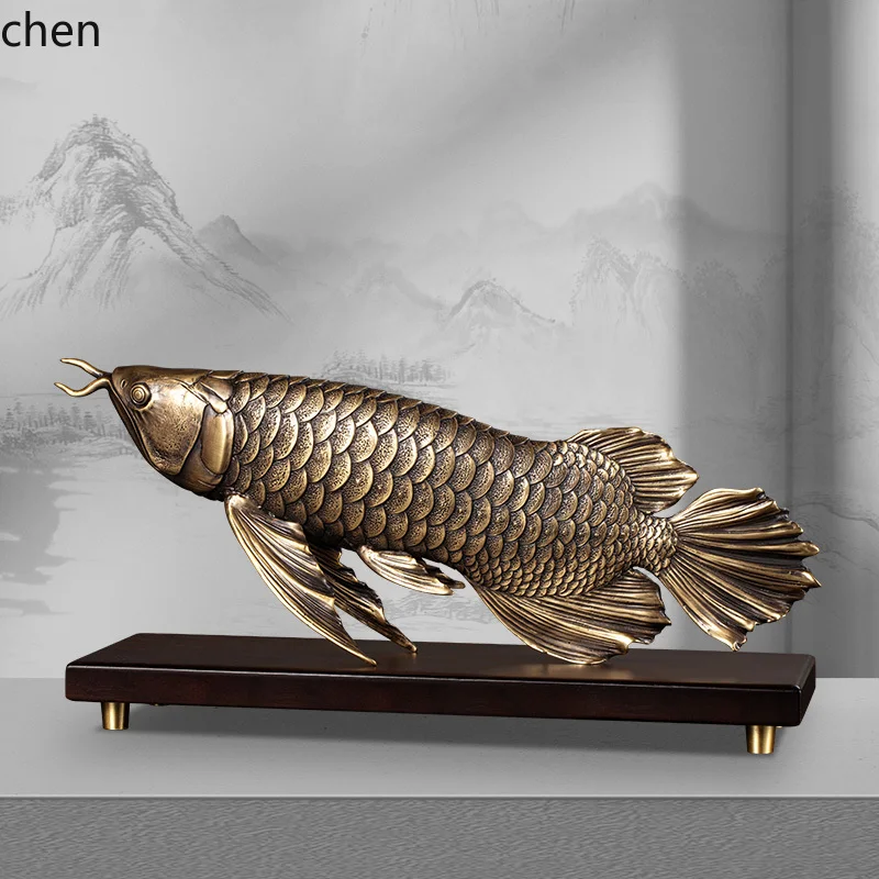 ZML high-grade brass golden arowana living room porch TV cabinet decoration office desktop ornament
ZML high-grade brass golden arowana living room porch TV cabinet decoration office desktop ornament