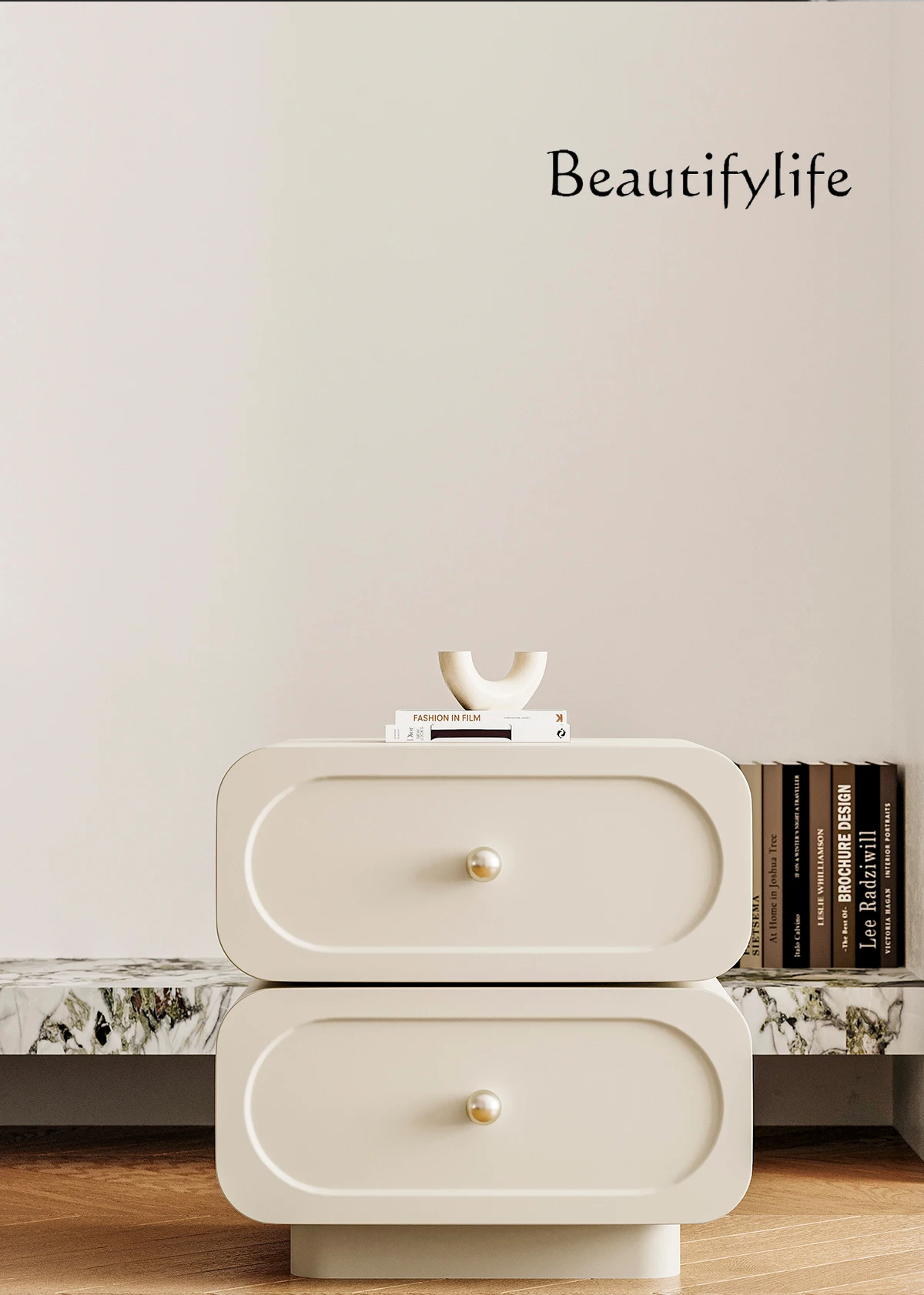 French Cream Style Bedside Table Modern Minimalist Bedroom Bedside Supporter Designer Bedside Table
French Cream Style Bedside Table Modern Minimalist Bedroom Bedside Supporter Designer Bedside Table