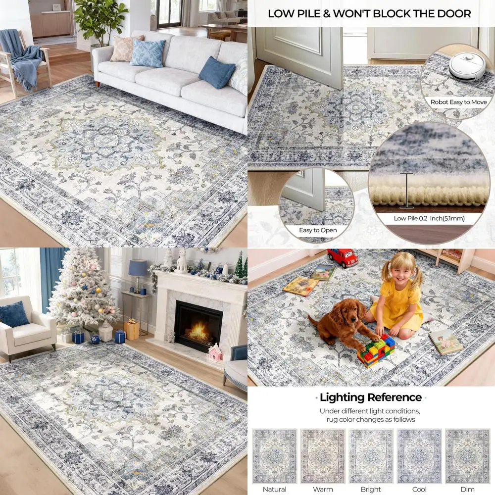 8x10 Soft, Non-Slip, Water-Resistant Baby Girl Rug with Cute Print for Bedroom, Playroom in Blue & White
8x10 Soft, Non-Slip, Water-Resistant Baby Girl Rug with Cute Print for Bedroom, Playroom in Blue & White