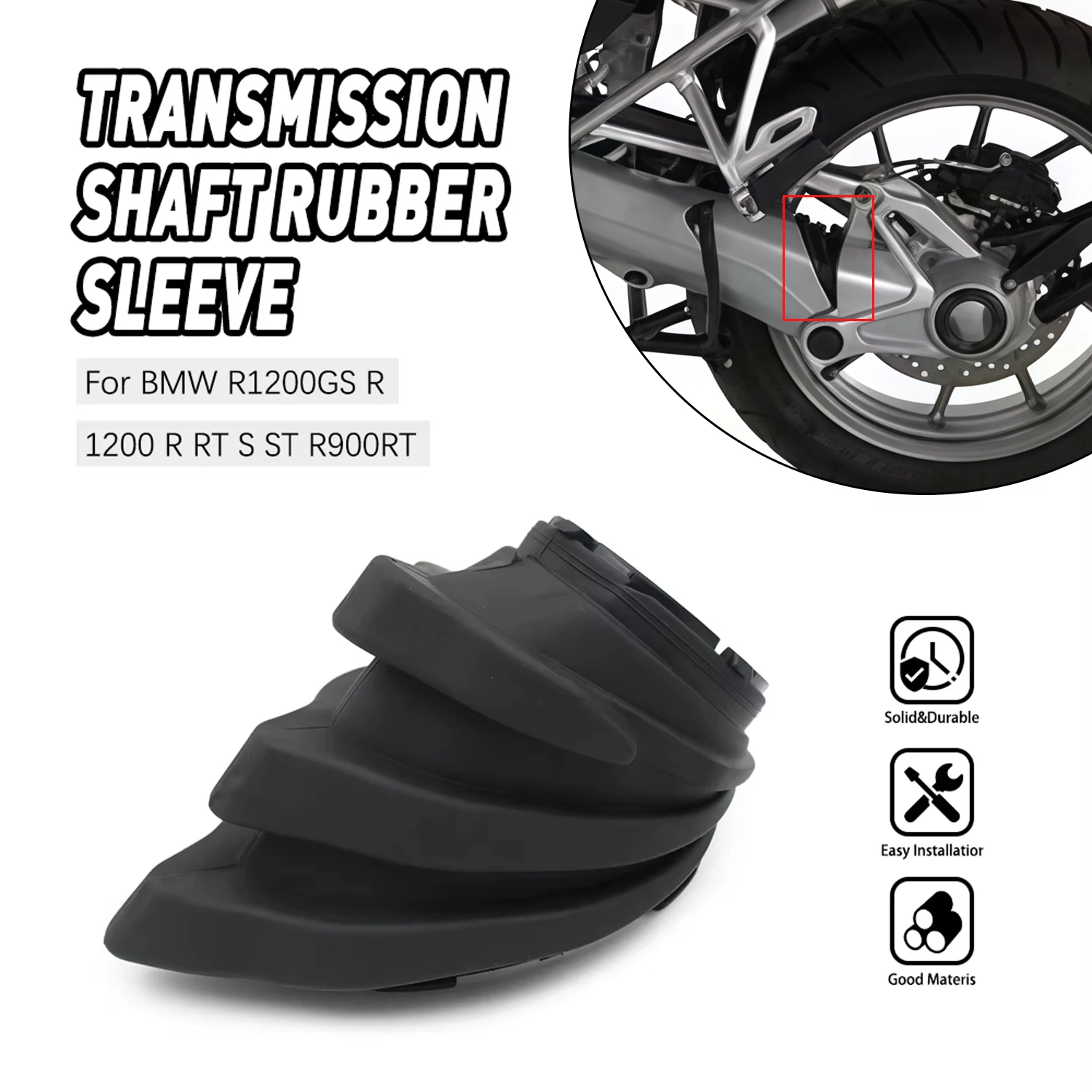 For Bmw R1200GS R1200R R1200RT R1200S/ST R900RT R nineT HP2 Motorcycle PA6 Transmission Shaft Rubber Sleeve Boot Drive Bushing