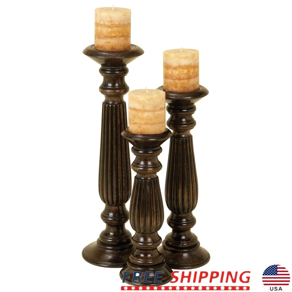 3 Piece Dark Brown Mango Wood Candle Holder Set Decorative Vintage Centerpiece Round Plate Stands Home Tabletop Fireplace Decor
3 Piece Dark Brown Mango Wood Candle Holder Set Decorative Vintage Centerpiece Round Plate Stands Home Tabletop Fireplace Decor