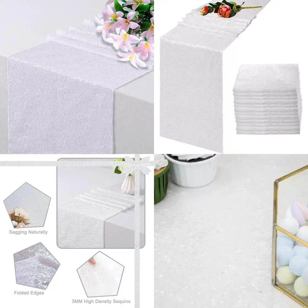 Sequin Table Runners, 12x108 Inches, Pack of 12, Glitter Runners for Party, Graduation, Wedding, Birthday Decor
Sequin Table Runners, 12x108 Inches, Pack of 12, Glitter Runners for Party, Graduation, Wedding, Birthday Decor