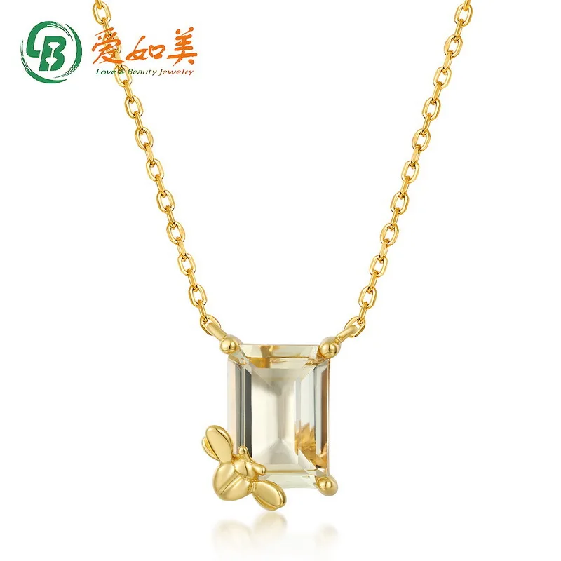 Natural Lemon Crystal Necklace, Geometric Ladder Design, 18K Gold, PT950 Platinum, Gold-plated with 7 Layers
Natural Lemon Crystal Necklace, Geometric Ladder Design, 18K Gold, PT950 Platinum, Gold-plated with 7 Layers