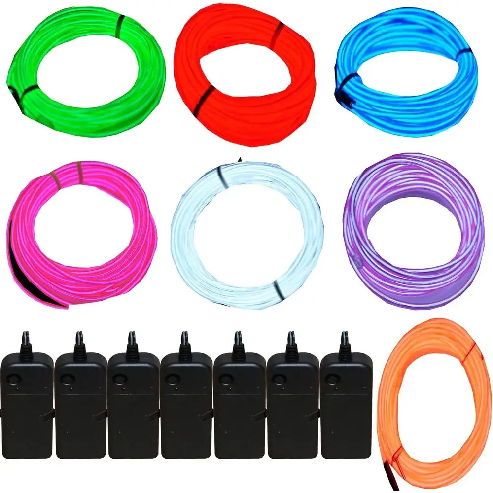 9-Color LED Neon Light Wire with Battery Pack - Green, Blue, Red, Orange, Purple, White, Pink
9-Color LED Neon Light Wire with Battery Pack - Green, Blue, Red, Orange, Purple, White, Pink