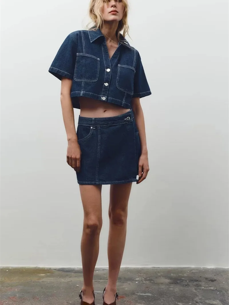 Summer New Women's Denim Set High Waist Casual Skirt Pants Short Sleeve Fashionable Shirt 7484064 7484062 Cotton Material
Summer New Women's Denim Set High Waist Casual Skirt Pants Short Sleeve Fashionable Shirt 7484064 7484062 Cotton Material