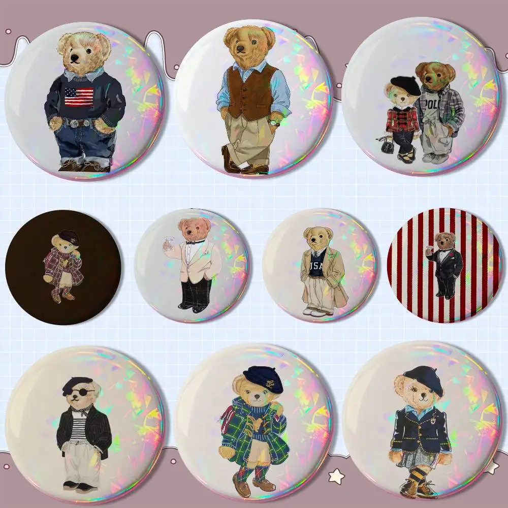 USA cute Furry Bear Polo ART Laser reflective round badges pins bag clothing decorations collectibles gifts for friends
USA cute Furry Bear Polo ART Laser reflective round badges pins bag clothing decorations collectibles gifts for friends